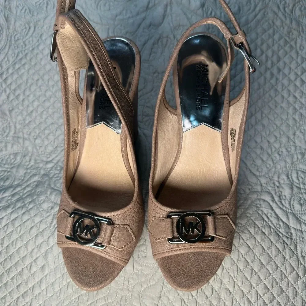 Michael Kors Tan Wedge Sandals